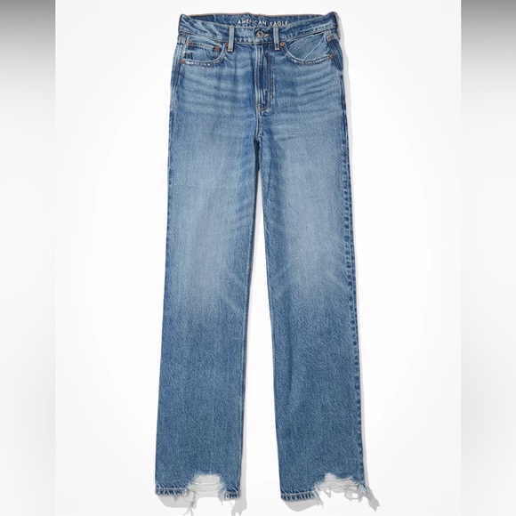 AE Super High Waisted Baggy Leg Jean - Picture 2 of 3